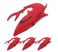 Sosoport Autocollants Métalliques Requin pour Voiture et Camion 4pcs, Robuste et Adhésif Fort, Décoration Extérieure Rouge pour Carrosserie Automobile