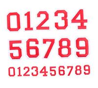 Sosoport Autocollants Numérotés Auto-adhésifs pour Maillots de Football pour Garçon et Filles, 20 Pièces Rouges, Chiffres 0 à 9, Thermocollants Lavables pour T-shirts et Paquet,