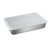Sosoport Bac de Rôtissage Acier Inoxydable Couvercle Plateau de Cuisson Polyvalent pour Viandes Pâtisseries et Barbecue Facile à Nettoyer et Compatible Lave
