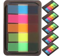 Sosoport Bandes Adhésives Transparentes Fluorescentes pour Lecture 6 Boîtes de Marque-Pages Autocollants Petites Notes Indexées Colorées pour École et Bureau Faciles à Transporter et