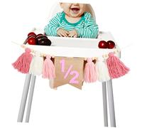 Sosoport Bannière Anniversaire Pour Chaise Haute Décorative Facile à Suspendre Avec Couleurs Adorables Pour Fête De Mois