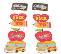 Sosoport Bannière de Porte « Bienvenue à L'École » 1 Paire 120 X 25 CM Décorations Suspendues Rentrée Scolaire Panneau de Porche Solide Décoration Festive pour Salle de Classe et Fête