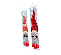 Sosoport Bannière de Porte de Noël en Polyester Décorations Lumineuses sans Visage Panneaux pour Porte D’Entrée Rideau Suspendu pour Maison Bureau Terrasse Fête de Couleur Aléatoire