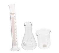 Sosoport Bécher Gradué 250 Ml, Erlenmeyer 250 Ml, Cylindre Gradué 100 Ml - Instruments de Mesure Précis pour Expériences Scolaires Cuisine