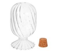 Sosoport Bocal à Allumettes en Verre Transparent Couvercle Étanche, Récipient de Rangement Décoratif pour Cheminée et Salle de Bain, Grand Modèle Rayé, Pot en Verre Polyvalent pour Objets