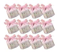 Sosoport Boîte à Bonbons de Mariage Octogonale en Papier Rose 20 Pcs, Décorative Motif Licorne et Carrousel, Boîte à Dragées pour Fête, Contenant Gourmandises pour Invités