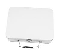 Sosoport Boîte à Déjeuner Métallique Rétro avec Verrou Conteneur Repas Étain pour Sandwiches Fruits Légumes Boîte Lunch Portable pour Famille Pique et Randonnée Petite Blanche