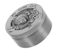 Sosoport Boîte à Dents de Lait Ronde Couleur Étain Ancien avec Design Ours Boîte de Rangement Souvenirs Garçon Fille pour Cheveux et Dents Cadeau Naissance Pratique et Décoratif
