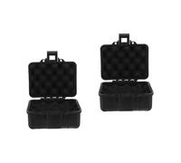 Sosoport Boîte De 2 Pièces Étui à Instruments Chargeur Étui De Rangement Étanche Pilulier De Voyage Étuis Pour Téléphone Voyage Cadenas Serrure Trousse Black Éponge