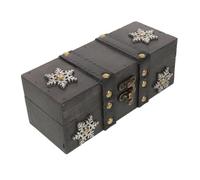 Sosoport Boîte de Rangement Bois Style Coffre Au Trésor avec Charnière et Loquet Boîte Vintage pour Bijoux et Objets Précieux Organisateur Décoratif Robuste et Pratique
