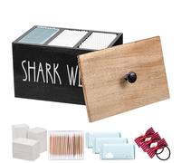 Sosoport Boîte de Rangement Tampons et Serviettes Hygiéniques Bois avec Couvercle Amovible et Compartiment Organisateur Polyvalent pour Cotons et Accessoires de Salle de Bain