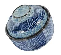 Sosoport Bol Céramique avec Couvercle et Cuillère Bol à Soupe Hermétique Chaleur Polyvalent pour Miso Ramen et Riz Set de Compactes pour Usage Domestique