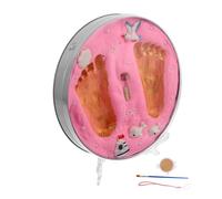 Sosoport boue de main de bébé cadre commémoratif nouveau-né Kit de pieds de bébé kit de moulage à la main de bébé de bébé cadre photo bébé fille fer rose
