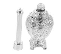 Sosoport Bouteille Eau Bénite Vide Élégante Alliage de Zinc et Verre Récipient Européen Décoratif pour Festivals et Cérémonies Religieuses Ornement Bureau et Maison