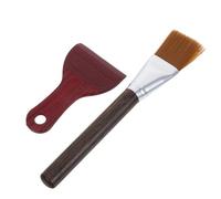 Sosoport Brosse et Grattoir pour Plateau à Thé Kung-fu 2 Pièces en Bois Foncé et Fibres Anti-chute, Accessoires de Nettoyage pour Théière, Outils Compacts et Polyvalents pour Salon de Thé