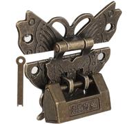 Sosoport Cadenas Ancien en Alliage de Zinc Solide Mini Cadenas pour Boîte à Bijoux et Coffret en Bois Grand Loquet pour Armoire Tiroir et Meubles Décoratifs