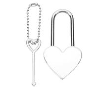 Sosoport Cadenas en Métal de Cœur avec Clé pour Bagages Boîte à Bijoux et Casier Petit Cadenas pour Paquet à Dos Serrure de Voyage pour Couple Amoureux 1 Pièce