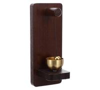 Sosoport Carillon Éolien de Porte Magnétique en Bois Couleur Noyer Cloche Suspendue Vintage Sonnette Décorative pour Maison Commerce Bureau et Entrée Extérieure Carillon Mural Rétro