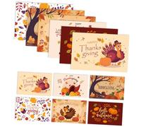 Sosoport Cartes de Vœux Thanksgiving 12 Pcs Lot de 2 Ensembles de 6 Cartes et Bénédiction à Thème Automne Décorations pour Fête Garçon et Filles et Célébrations Saisonnières