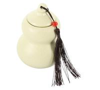 Sosoport Ceramic Gourd-shaped Tea Jar With Sealing Lid For Loose Leaf Storage Food Freshness Preservation And Decorative Desktop Use