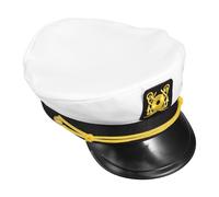 Sosoport Chapeau de Commandant Blanc en Tissu pour Marié, Fête | Style Unique et Confortable, Usage Polyvalent, et Événements à Thème pour Enterrement de Vie de Garçon