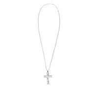Sosoport Collier Croix Football en Acier Inoxydable Argenté pour Hommes, Style Sportif Moderne, Confortable et Solide, pour Baptême et Première Communion