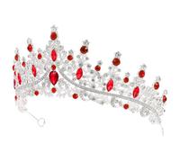 Sosoport Couronne pour femmes Rhinestone Diadème couleur argent Accessoire de cheveux pour anniversaire, fête, représentations scéniques, costume, alliage de zinc, 16.00X15.50X7.00CM