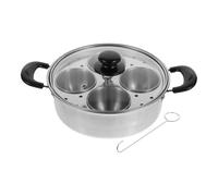 Sosoport Cuiseur à Œufs Pochés en Acier Inoxydable avec 4 Coupelles Amovibles Panier Vapeur pour Œufs Durs Cuisson Polyvalente Cuisine Quotidienne et Réunions