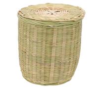 Sosoport de Rangement Tissé Naturel avec Couvercle Corbeille Polyvalente pour Linge et Déchets Résistant et Léger pour Usage Domestique