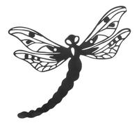 Sosoport Décoration Murale Libellule En Fer Forgé Pour Jardin Et Intérieur, Sculpture Métallique Ajourée, Finition Noire, Ornement Suspendu Pour Salon Balcon Porche, Art Mural Décoratif En Métal