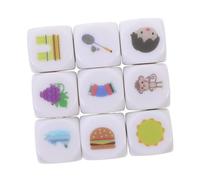 Sosoport Dés de Contes en Acrylique 9Pcs pour Garçon et Filles Accessoires de Narration Multifonctions Jouets de Fête Apprentissage Intérieur/Extérieur Fournitures de Contes