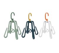 Sosoport Égouttoir à Sandales Pliable Rotatif 3 Pièces en Plastique Blanc Vert Bleu, Porte-Chaussures à Double Crochet, Organisateur De Séchage pour Usage Domestique, Suspendu Multi-Usage