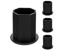 Sosoport Embouts de Crosse de Hockey Octogonaux Noirs 4 Pièces Protection Antichoc Flexible pour Hockey sur Glace et Gazon Capuchons de Queue Résistants pour Entraînement et Compétition