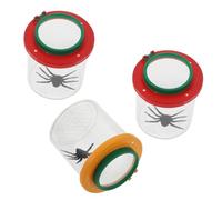 Sosoport Ensemble 3 Pièces Loupe Et Conteneur à Insectes pour Garçon Et Filles Jaune Rouge Couvercle Transparent, Conçu pour Observation Et Découverte Naturelle