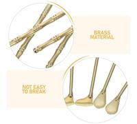 Sosoport Ensemble 4 Pièces Outils pour Parfum en Laiton - Cuillère et Pelle à Parfum pour Dosage Précis Accessoires pour Cérémonie D’Parfum Yoga Relaxation à Domicile Finition Polie