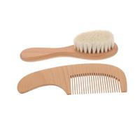 Sosoport Ensemble Brosse Cheveux Nouveau-né en Bois Peigne, Brosse de Bain Douce à Poils Souples, Facile à Manipuler, pour Baby Showers et Soins Confortables