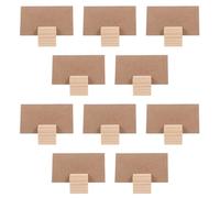 Sosoport Ensemble de 10 Porte-Cartes Bois Naturel Rustique pour Mariage Plan Table et Numéro Support Carré pour Notes Photos Clips DIY pour Décoration Fête et Banquet