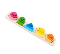 Sosoport Ensemble de Jouets Géométriques en Bois pour Tout-Petits Puzzle Éducatif Coloré Motricité Fine de Formes Développement Cognitif Blocs d'apprentissage 10 Pièces
