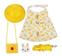 Sosoport Ensemble De Tenues pour Petits Animaux Imprimé Banane Laisse Chapeau Et Broche