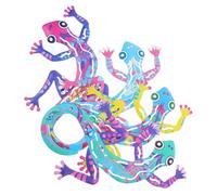 Sosoport Ensemble Mural Réaliste En Métal 3d Représentant Un Gecko Ornements De Lézard Réalistes Pour La Décoration Intérieure Sculptures Murales En Métal Et Fer Décoration