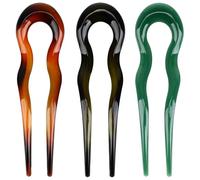 Sosoport Épingles à Cheveux Françaises de U Élégantes et Décoratives en PC 3pcs pour Chignon, Ne Cassent Pas les Cheveux, Adaptées Port Quotidien ou Occasions Spéciales