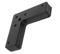 Sosoport Équerre Plate à Angle Droit en Acier Inoxydable Noir 10 Pièces Support L Fixation Robuste Bords Lisses pour Meubles et Étagères pour Applications Polyvalentes