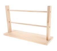 Sosoport Étagère de Rangement en Bois Massif pour Rubans, Porte-bobines 2 Niveaux Base Carrée, Organisateur Stable pour Loisirs Créatifs, Décoration Atelier et Rangement Fournitures