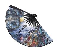 Sosoport Éventail Pliable Chinois Dragon - Éventail à Main en Soie Vintage pour Mariage Danse Spectacle Fête Festival Décoration Présent Léger et Compact Facile à Transporter