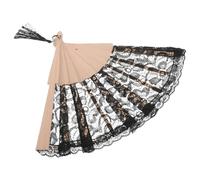 Sosoport Éventail Pliant Dentelle Rétro pour Mariée Accessoire Victorien Noir pour Mariage Cosplay et Danse Espagnole