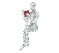 Sosoport Figurine de Lecture Femme Résine Sculpture Abstraite pour Décoration Bureau et Étagère Statue Moderne Pensée Féminine Décor Maison
