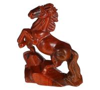 Sosoport Figurine Sculptée Main Statue de Cheval Érigé pour Décoration de Maison Bureau et Étagères avec Élégance de Hêtre