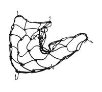 Sosoport Filet de Bagages Élastique en Latex pour 1 Pièce 50Cm X 50Cm 8 Crochets Fixation Sécurisée pour Accessoire Pratique pour Transporter Vos Effets