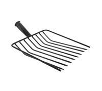 Sosoport Forks d'engrais de Jardinage tête de râteau de Rechange Accessoires pour Outils de désherbage matériel pour pelouse et Jardin Fourche à Creuser pour Le Jardinage Acier Noir