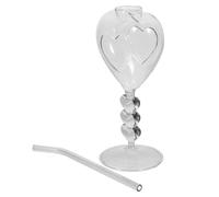 Sosoport Gobelet en Verre Élégant Forme de Cœur 208ml Léger et Facile à Tenir pour des Boissons et des Invités, 1 Set avec
